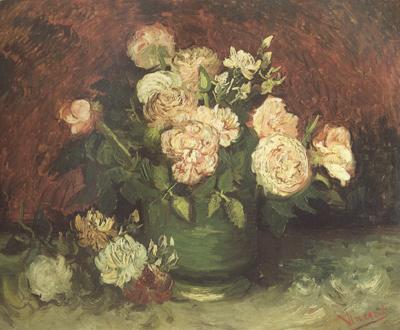 Vincent Van Gogh Bowl wtih Peonies and Roses (nn04)